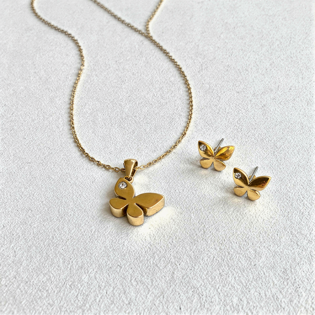Collar y Aros Mariposas